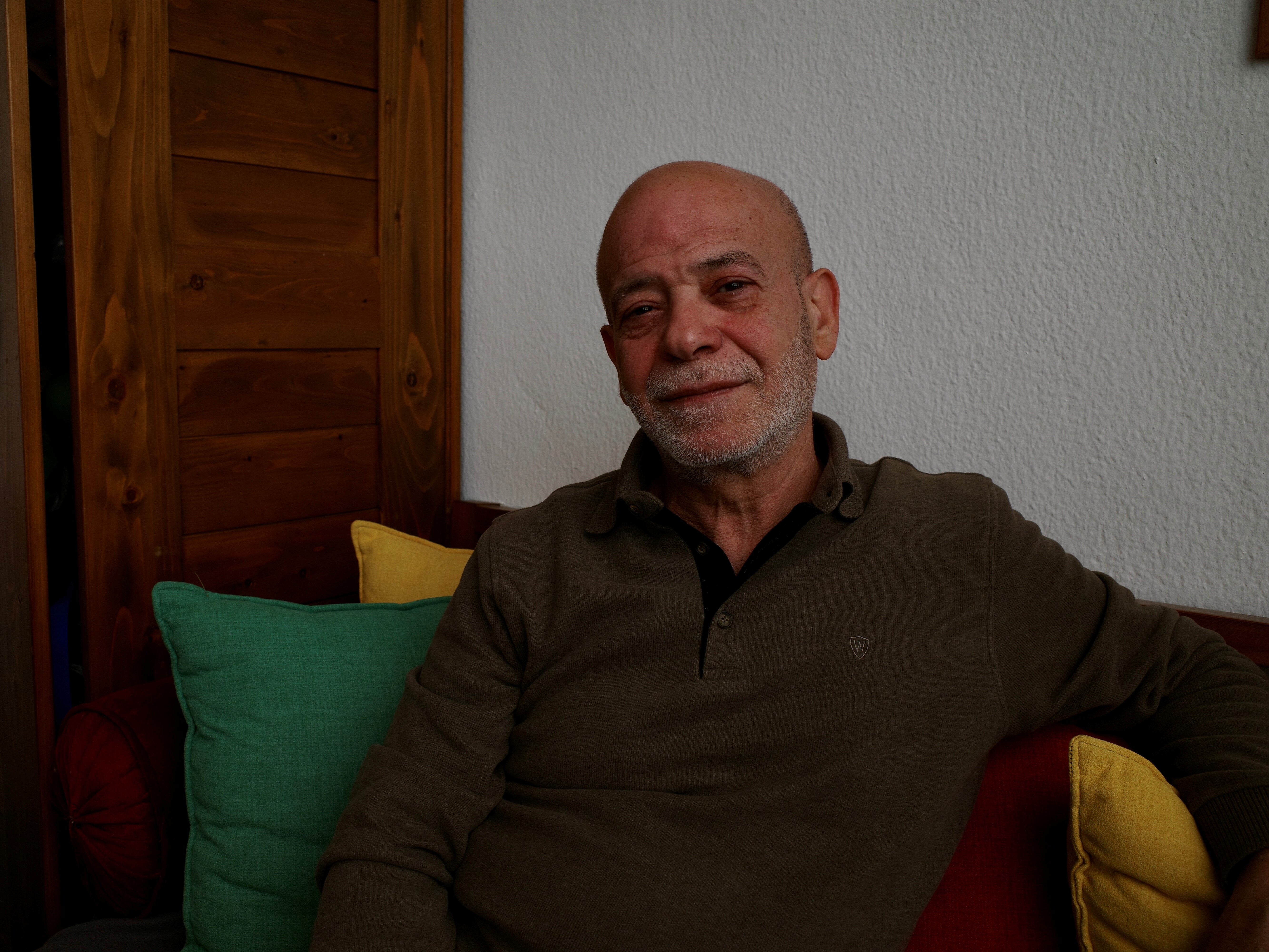 Suleil Hamawi is pictured at home. He spent 32 years in prison in Syria before being freed after Bashar al-Assad's ouster.