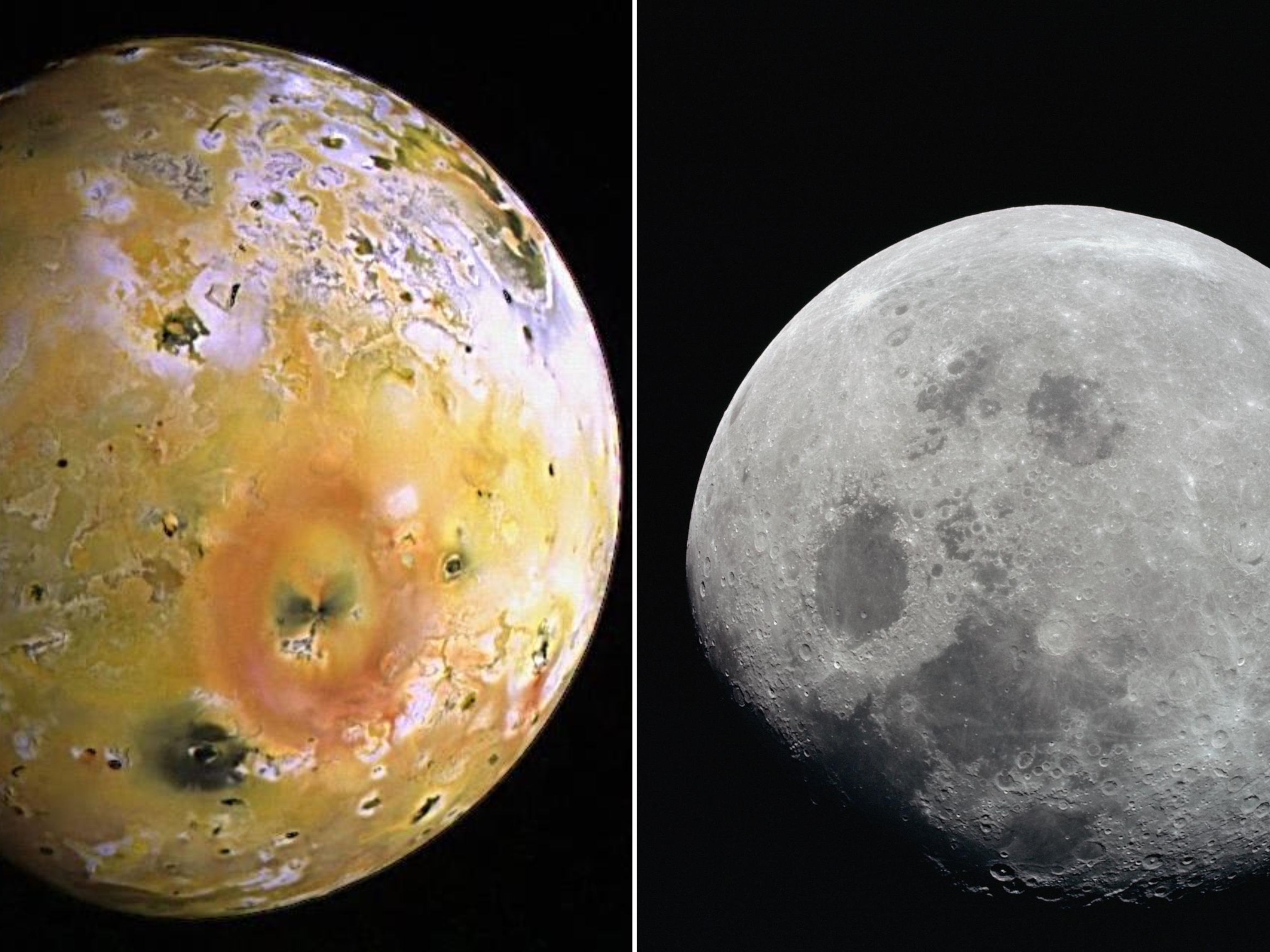 Scientists say Earth's Moon went through a period when it was a lot like Io, a moon of Jupiter that's full of volcanic activity.