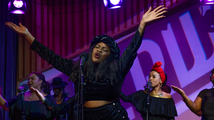 Jimetta Rose & The Voices of Creation (which features MBE host Novena Carmel) bring a joyful noise to KCRW’s Annenberg Performance Studio.